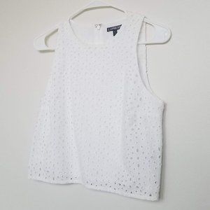 NWOT EXPRESS | White Eyelet Lace Crop Top